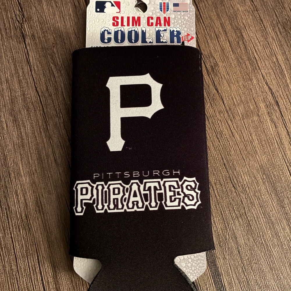 MLB Pittsburgh Pirates Black Slim Can Cooler